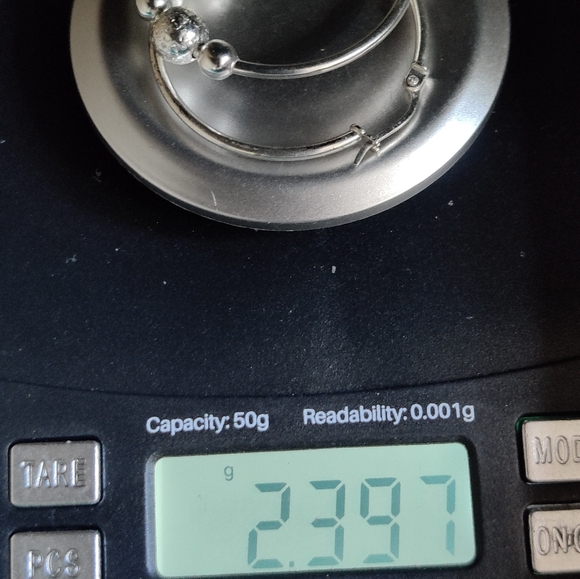 Sterling Silver Hoops Earrings with Orbits - Picture 15 of 16